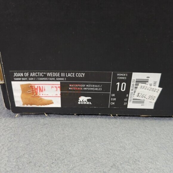 Sorel Booties Women's 10 Tawny Buff Gum 2 Joan of Arctic Wedge III Lace Cozy NWT - Picture 11 of 11